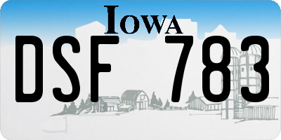 IA license plate DSF783