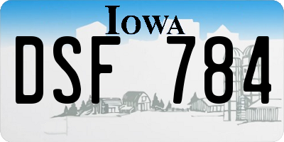 IA license plate DSF784