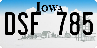 IA license plate DSF785