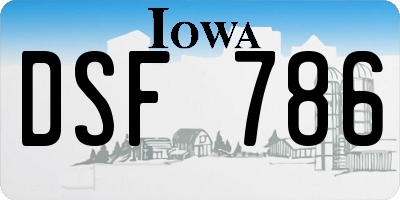 IA license plate DSF786