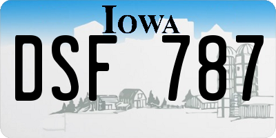 IA license plate DSF787