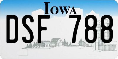 IA license plate DSF788