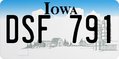 IA license plate DSF791