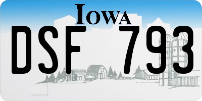 IA license plate DSF793