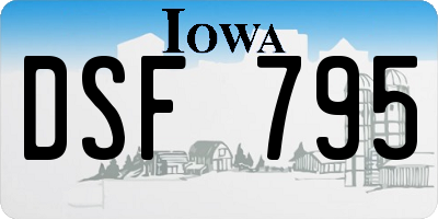 IA license plate DSF795