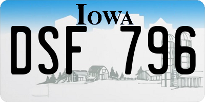 IA license plate DSF796
