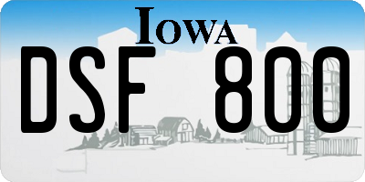 IA license plate DSF800