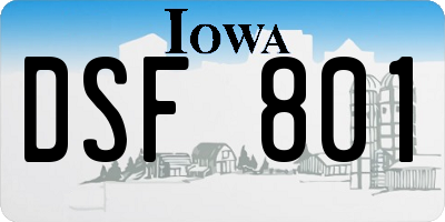 IA license plate DSF801