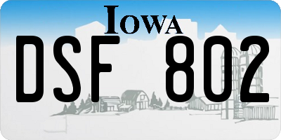 IA license plate DSF802
