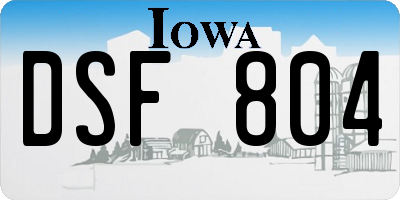 IA license plate DSF804