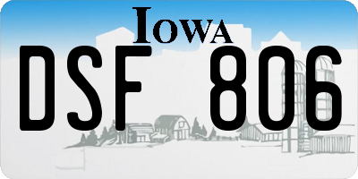 IA license plate DSF806