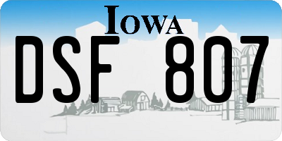IA license plate DSF807