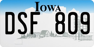 IA license plate DSF809