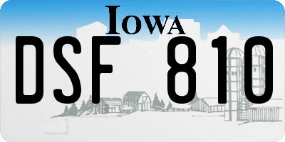 IA license plate DSF810