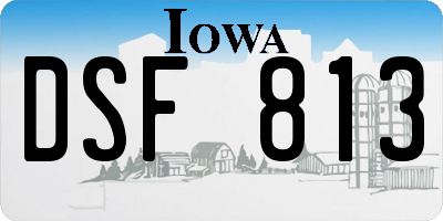 IA license plate DSF813