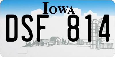 IA license plate DSF814