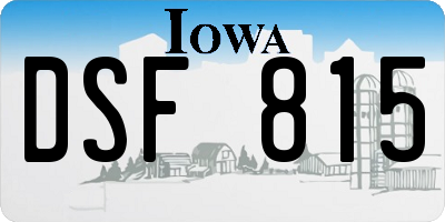 IA license plate DSF815
