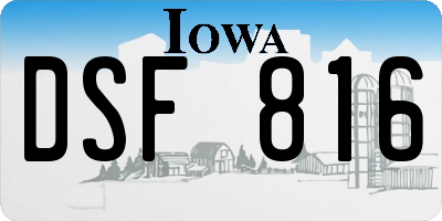 IA license plate DSF816