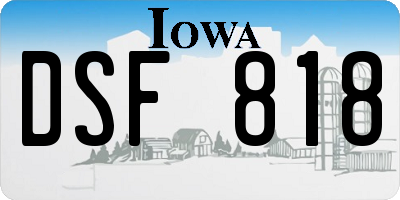 IA license plate DSF818