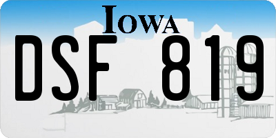 IA license plate DSF819