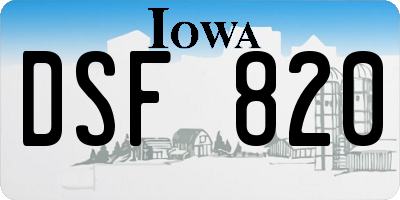 IA license plate DSF820