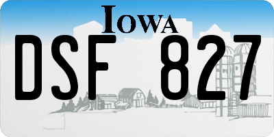 IA license plate DSF827