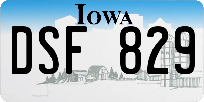 IA license plate DSF829