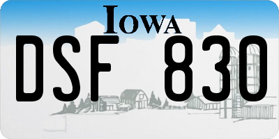 IA license plate DSF830