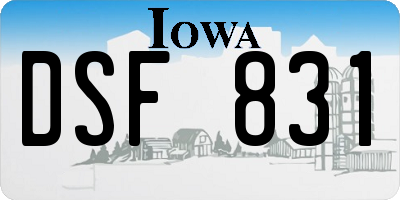 IA license plate DSF831