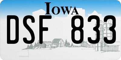 IA license plate DSF833