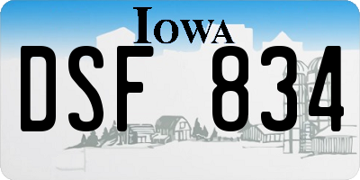 IA license plate DSF834