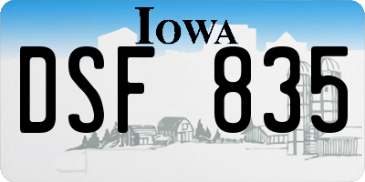 IA license plate DSF835
