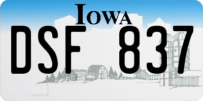 IA license plate DSF837