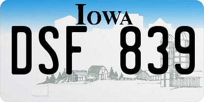 IA license plate DSF839