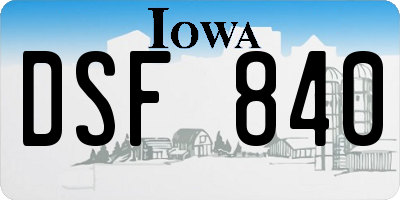 IA license plate DSF840