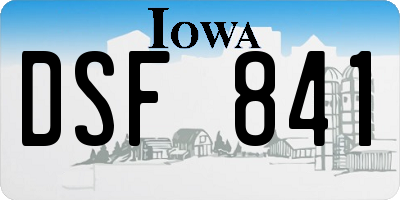 IA license plate DSF841