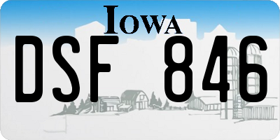 IA license plate DSF846