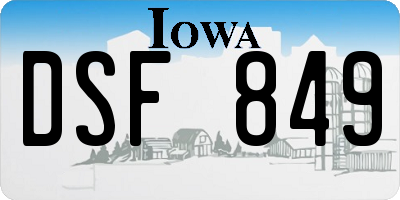 IA license plate DSF849