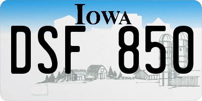IA license plate DSF850