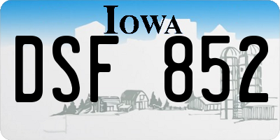 IA license plate DSF852