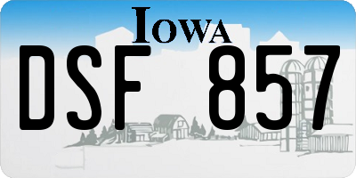 IA license plate DSF857