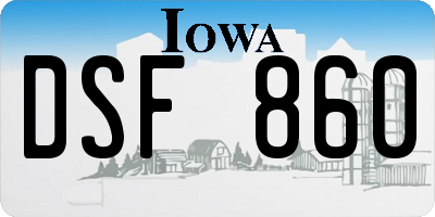 IA license plate DSF860