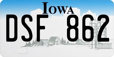 IA license plate DSF862