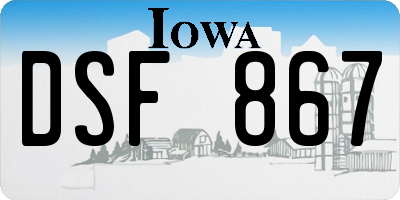 IA license plate DSF867