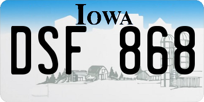 IA license plate DSF868