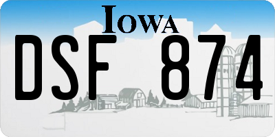 IA license plate DSF874