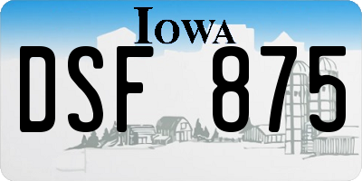 IA license plate DSF875