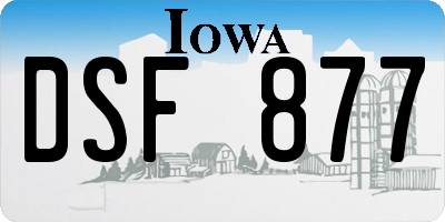IA license plate DSF877