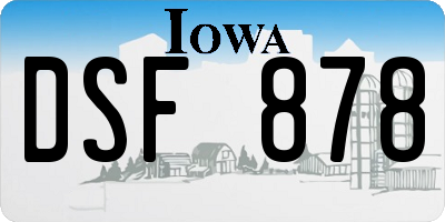 IA license plate DSF878