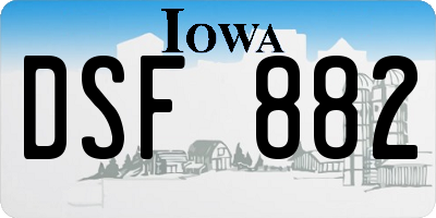 IA license plate DSF882